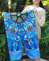 DESTINY // Blue Butterfly Mandala Travel + Hot Yoga Mat