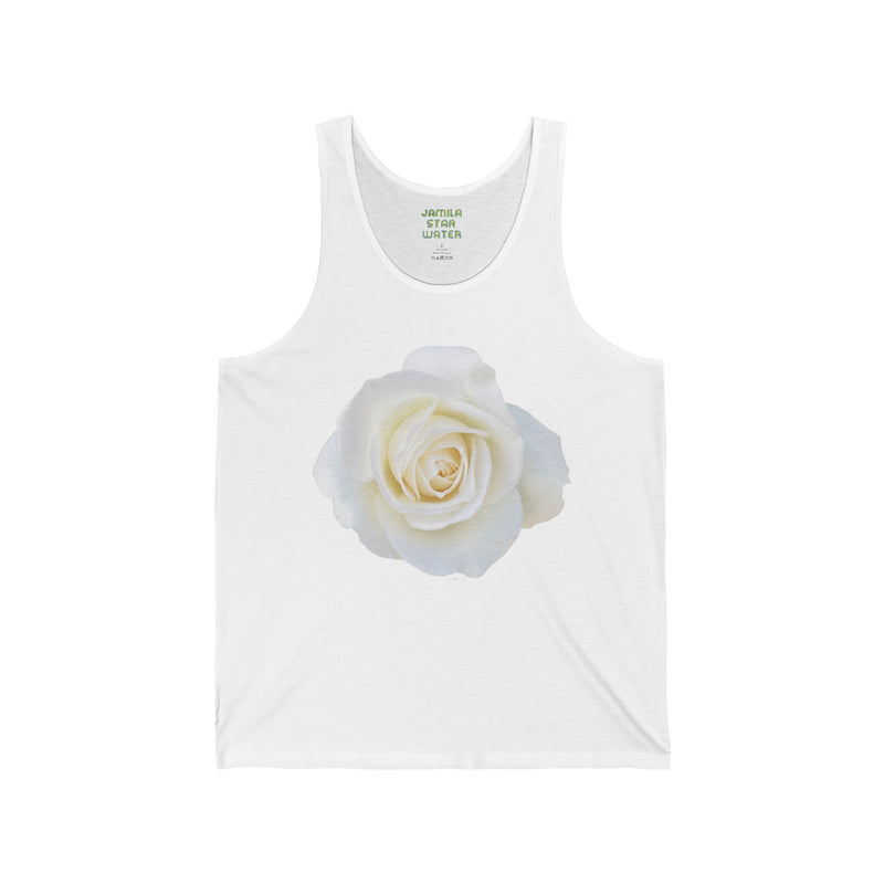 White Rose Unisex Jersey Tank