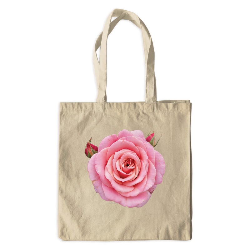 Pink Rose Canvas Tote Bag