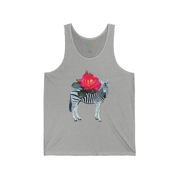 Zebra Rose Unisex Jersey Tank