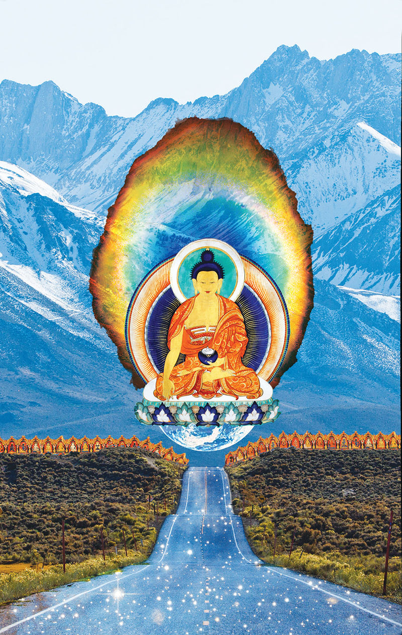 Diamond Buddha Road Canvas Wrap Print
