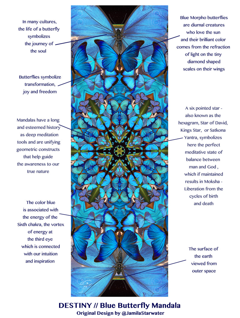 DESTINY // Blue Butterfly Mandala Travel + Hot Yoga Mat