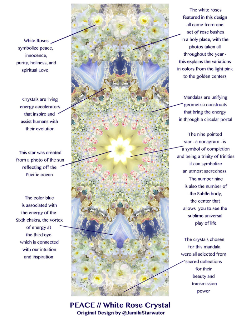 PEACE // White Rose Crystal Yoga Mat
