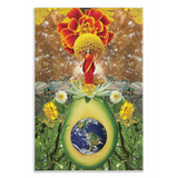 Lakshmi Avocado Earth Traditional Stretched Canvas Print