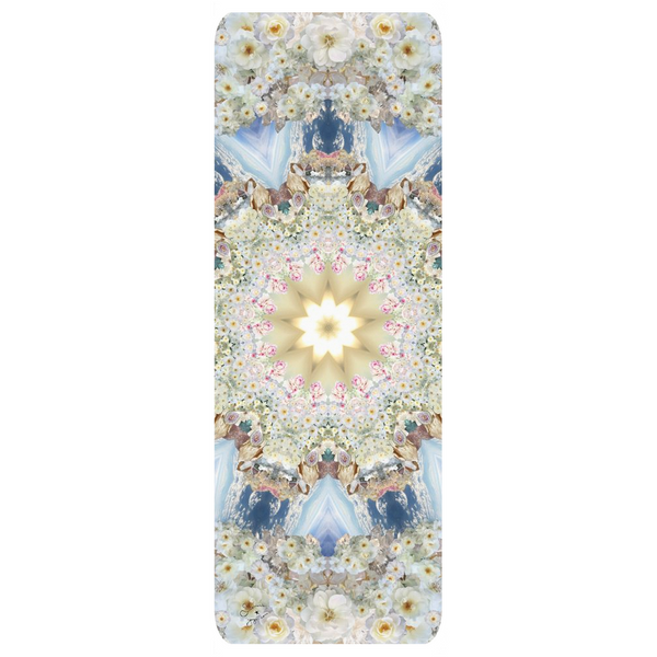 PEACE // White Rose Crystal Yoga Mat
