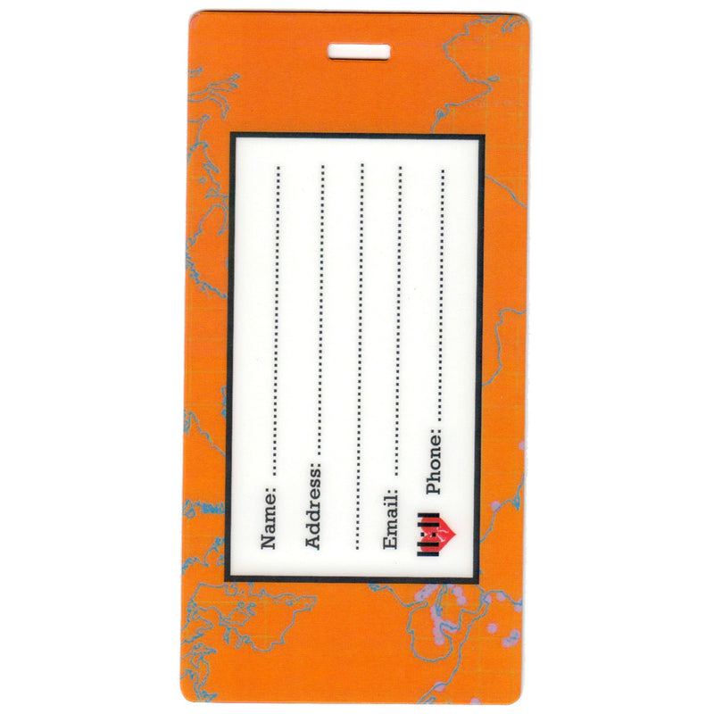 Orange Bird Map Luggage Tags