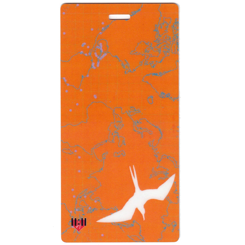 Orange Bird Map Luggage Tags