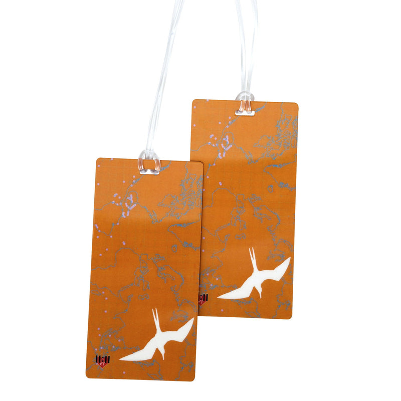 Orange Bird Map Luggage Tags