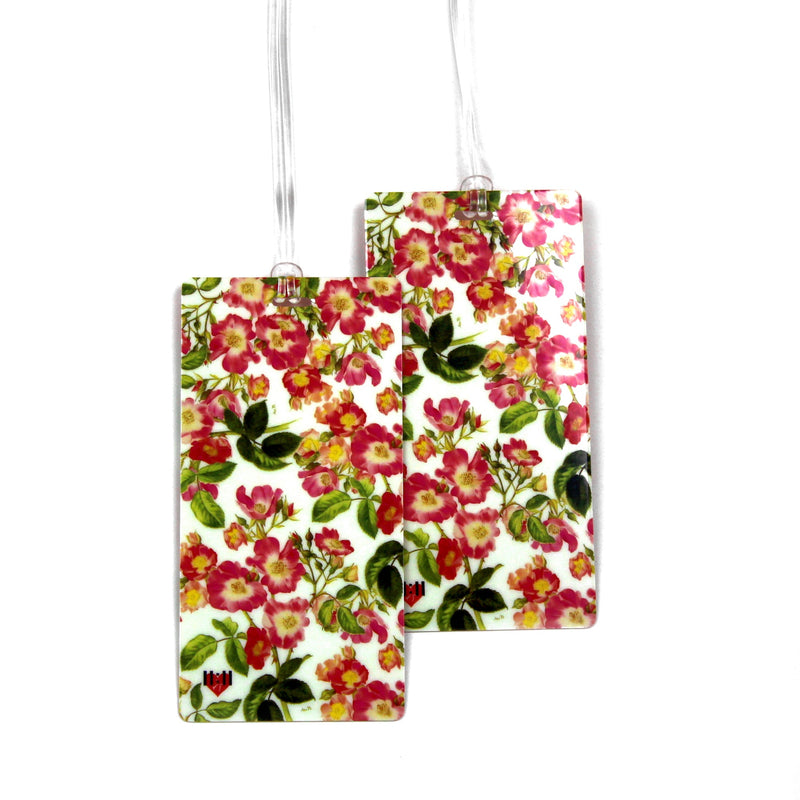 Pink Roses Luggage Tags