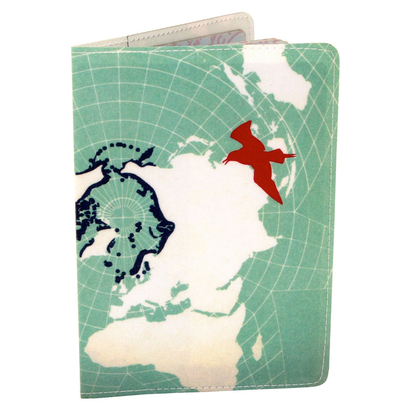 Blue Bird Map Passport Holder