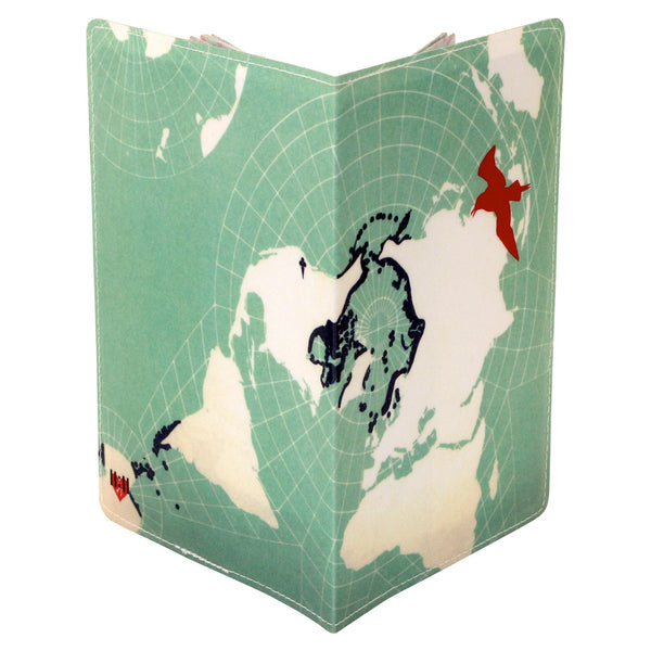 Blue Bird Map Passport Holder
