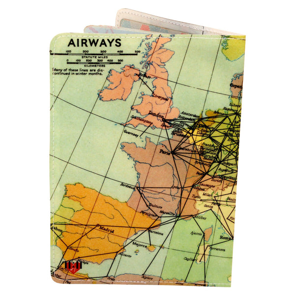 Airways Map Travel Passport Holder