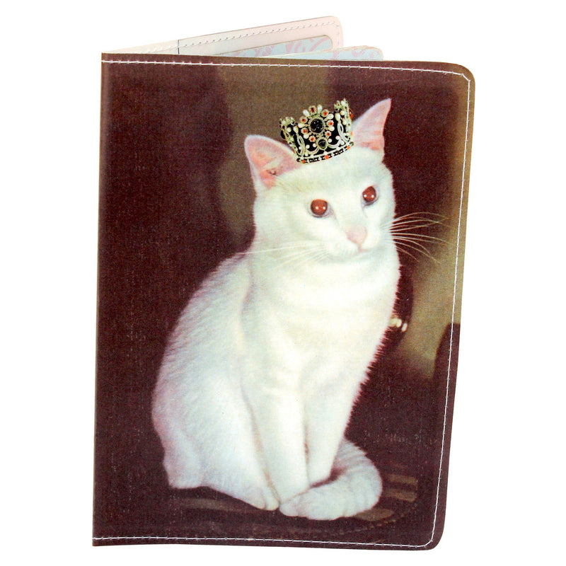 Royal White Kitty Passport Holder