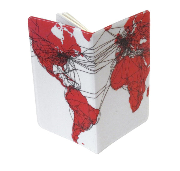 airline route map covered moleskine notebook
