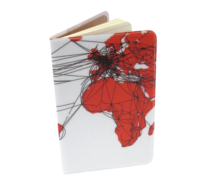 airline route map covered moleskine notebook